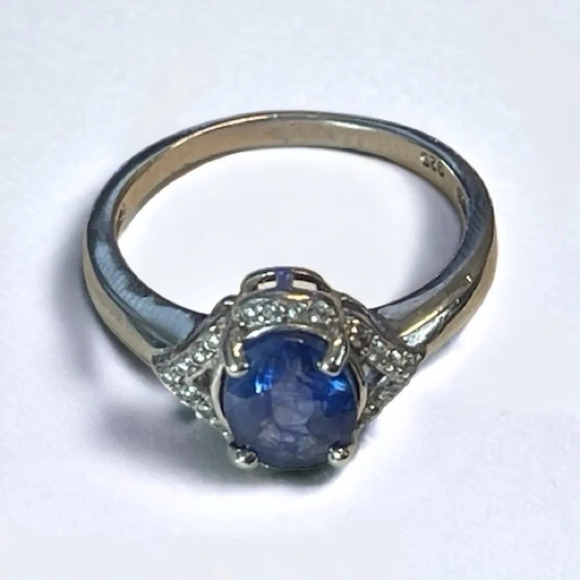 Natural Ceylon Sapphire Sterling Silver Ring (6.75) - Picture 10 of 12